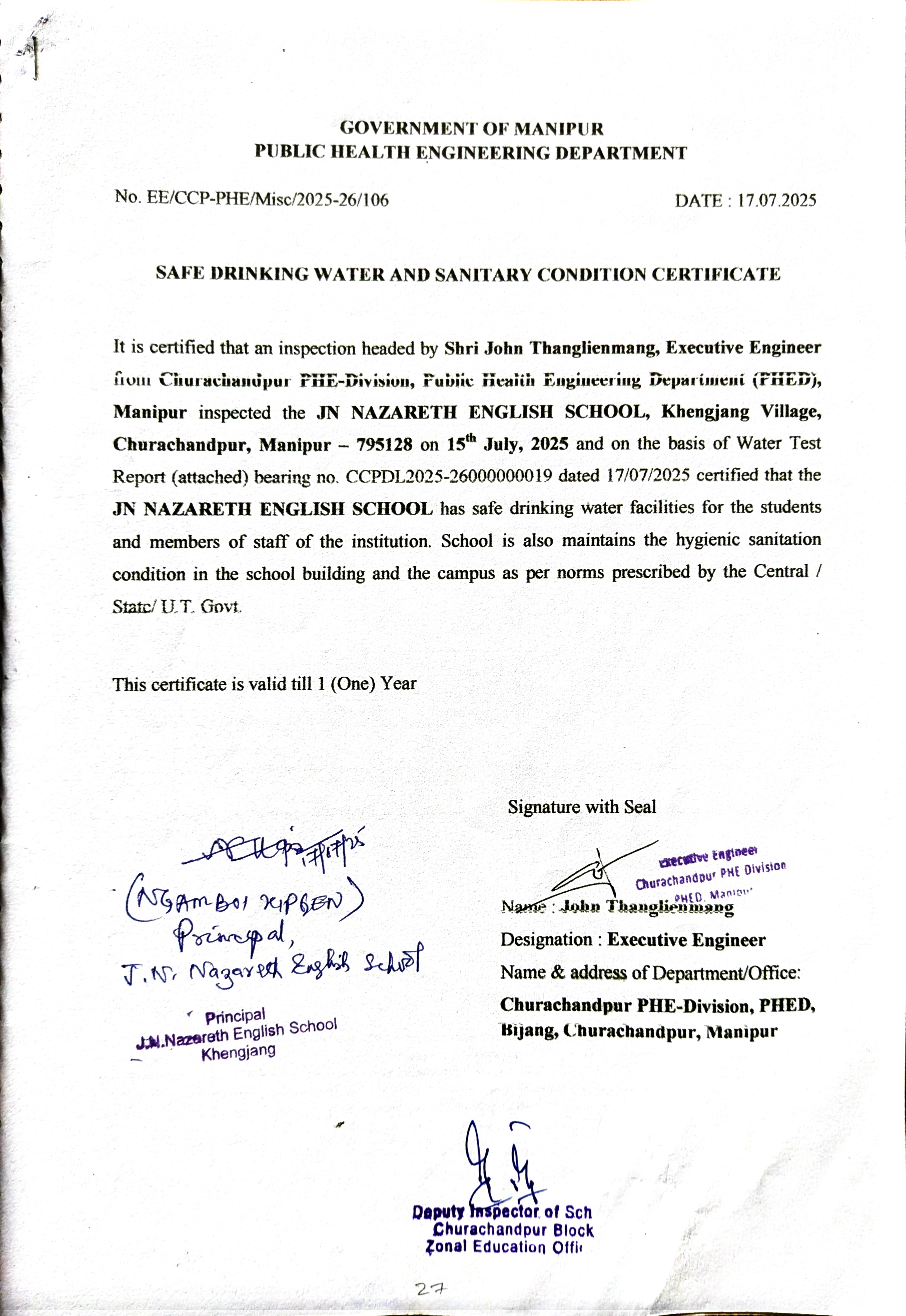 Water & Sanitation Report