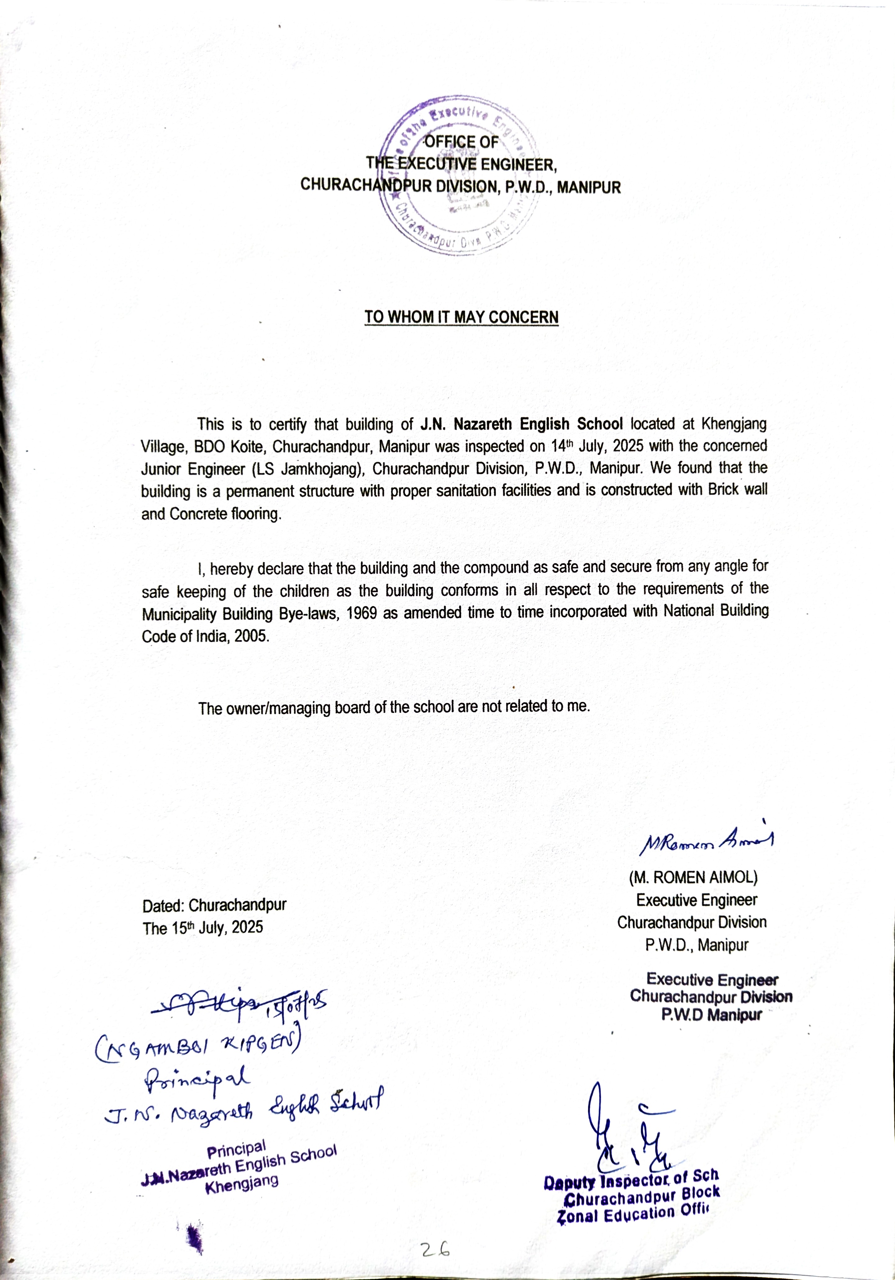 Building Safety Certificate