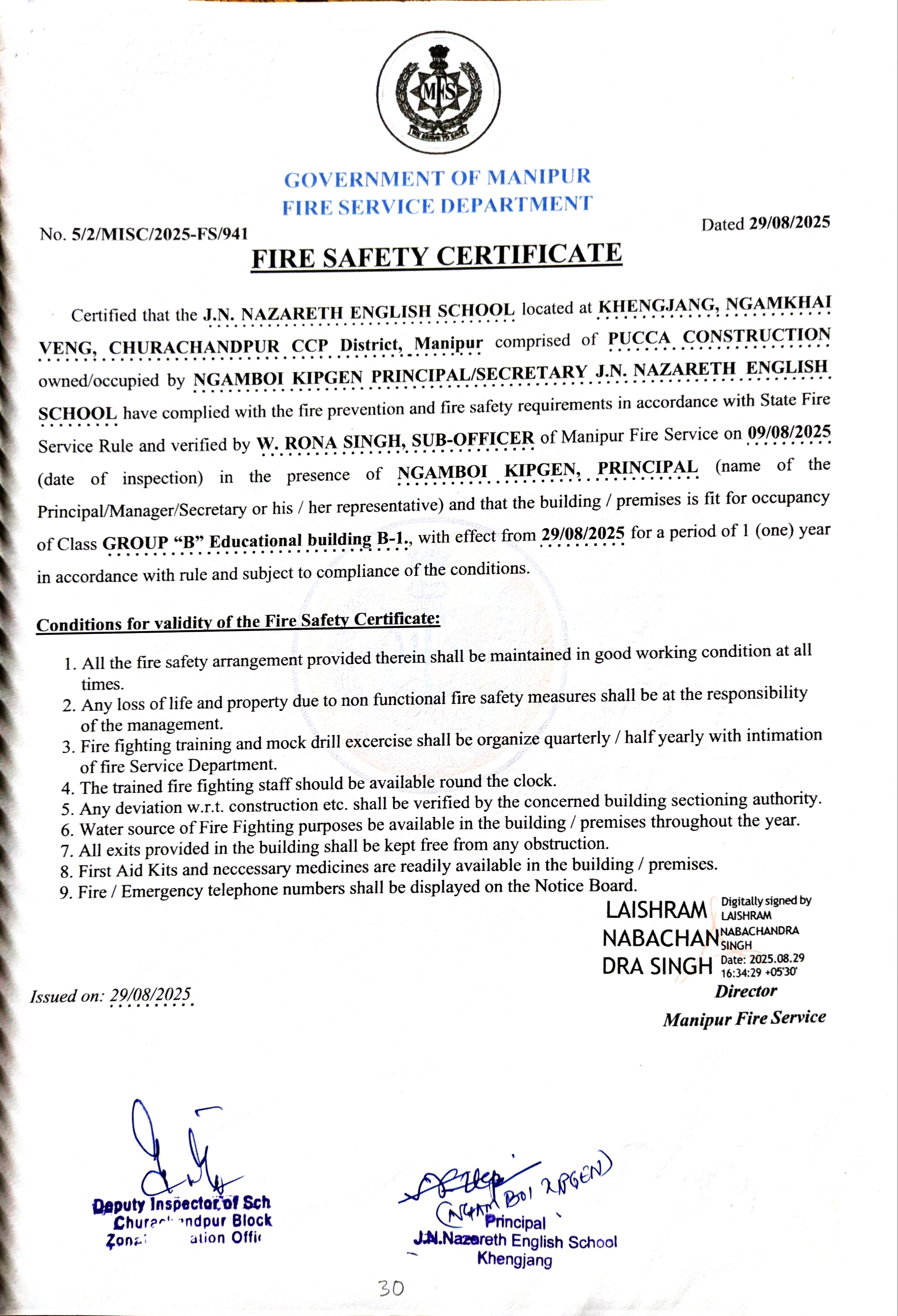 Fire Safety Certificate